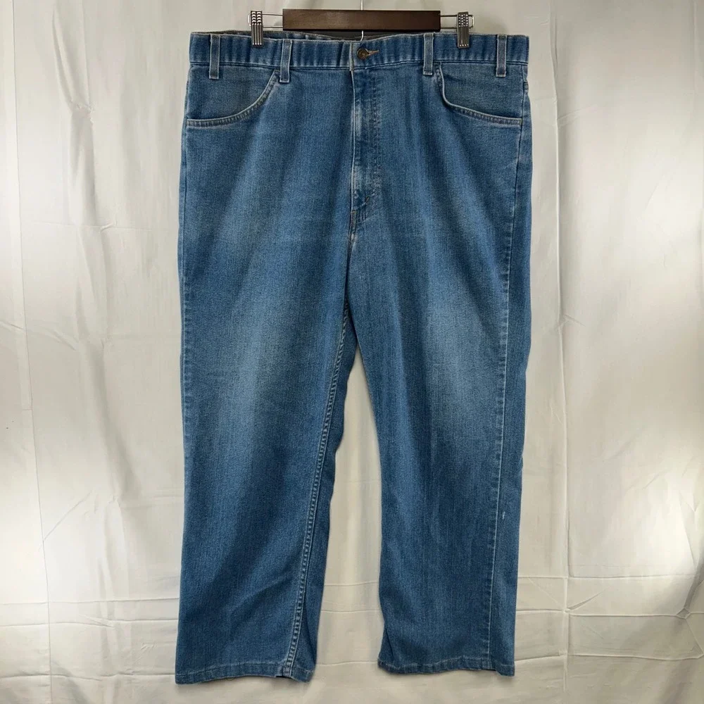 Vintage Levis 977 Jeans Relaxed Fit Blue Denim Men's 42X30 (fit 39x26) Brown Tab